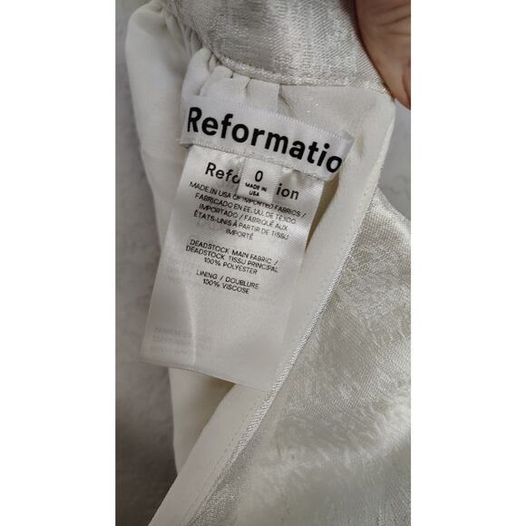 Reformation Liliwen Mini Dress Detachable Train Ivory Train Size 0 Wedding Bride - Picture 8 of 16